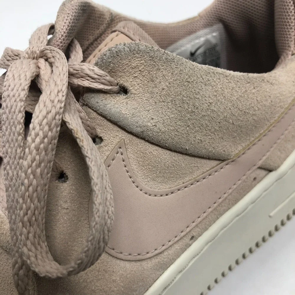 Nike Air Force 1 Sage Low Womens 6.5 Blush Pink Suede Leather Lace Up Streetwear